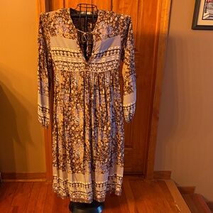 Floral Long Sleeve Dress -Maxi